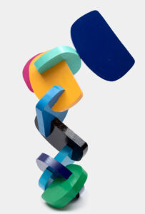 Big city towers and coloured lights downtown